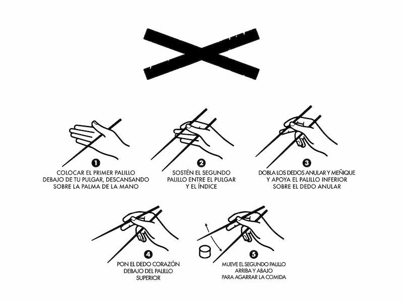 como coger palillos chinos